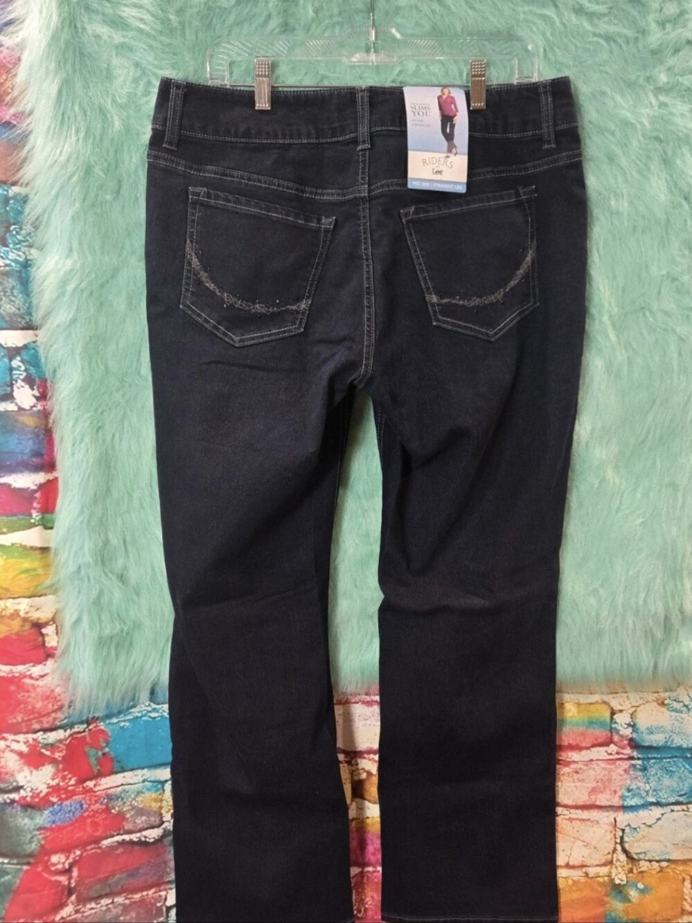 Midrise Straight Leg Denim Blue Jeans New With Tags Size 14p